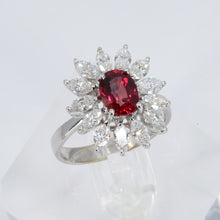 Load image into Gallery viewer, 18K White Gold Diamond Women Ruby Ring D1.55CT

