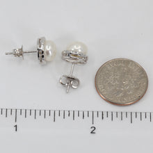 Load image into Gallery viewer, 14K White Gold White Pearl Stud Earrings 2.8 Grams
