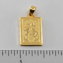 將圖片載入圖庫檢視器 24K Solid Yellow Gold Rectangular Zodiac Ox Cow Pendant 3.2 Grams