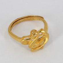 Load image into Gallery viewer, 24K Solid Yellow Gold Women Swan Adjustable Ring Band 4.6 Grams
