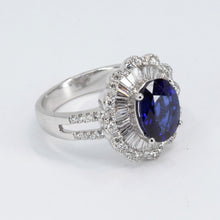 Load image into Gallery viewer, 18K White Gold Women Diamond Sapphire Ring S2.33CT
