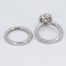 將圖片載入圖庫檢視器 18K White Gold Diamond Engagement Ring Wedding Band Set CD2.18CT SD1.61CT