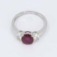 Load image into Gallery viewer, 18K White Gold Women Diamond Ruby Ring R2.03CT D0.67CT
