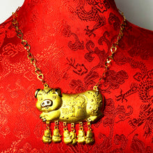 Load image into Gallery viewer, 24K Solid Yellow Gold Wedding Pigs Chain Necklace 11 Grams
