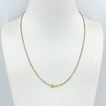 Load image into Gallery viewer, 18K Solid Tri-Color Gold Barrel Link Chain 18&quot; 5.2 Grams

