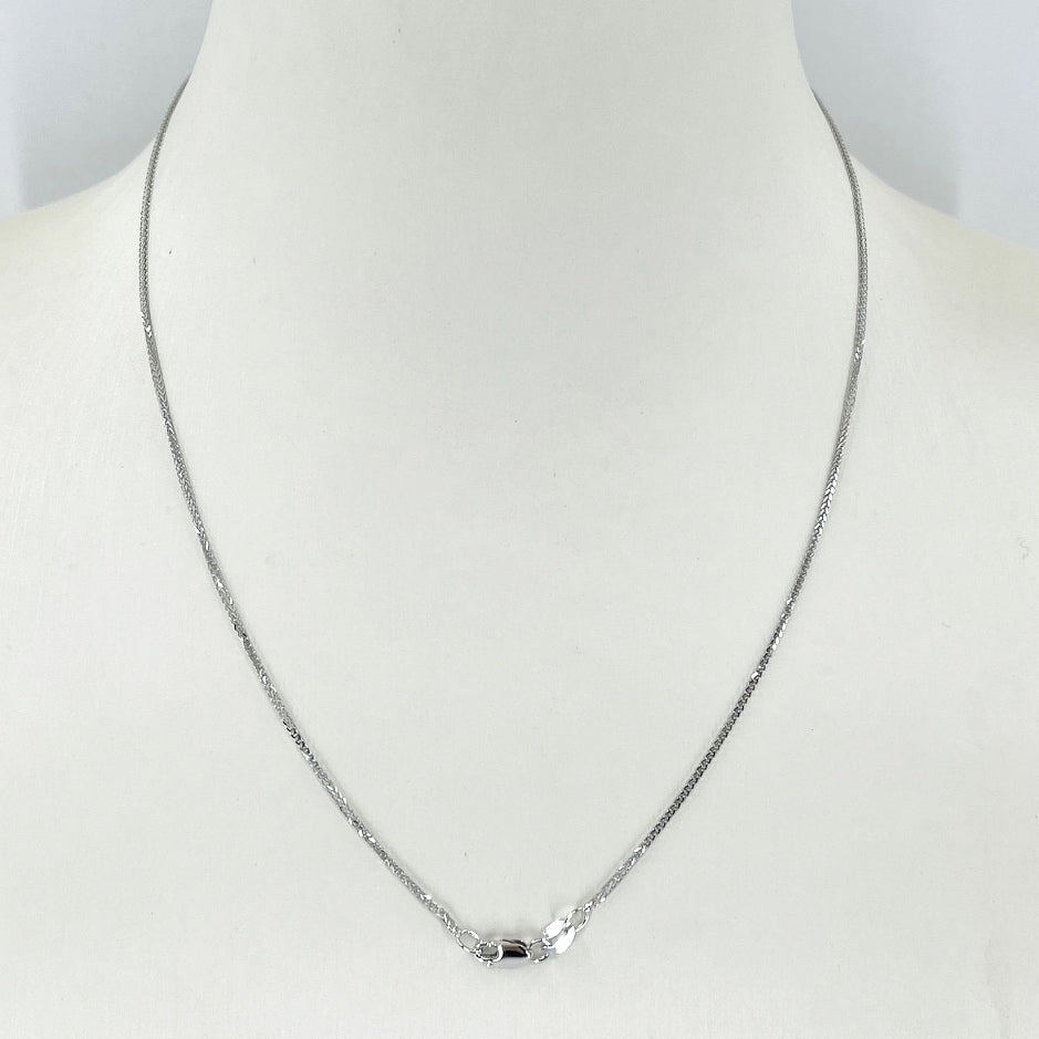 14K Solid White Gold Link Chain 16