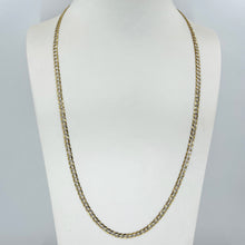 Load image into Gallery viewer, 14K Solid Yellow Gold Flat Stone Cut Cuban Link Chain 24&quot; 9.8 Grams

