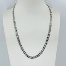 Load image into Gallery viewer, 18K Solid White Gold Design Link Chain with 14K Lock 20&quot; 28.8 Grams
