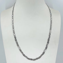 Load image into Gallery viewer, 14K Solid White Gold Design Link Chain 20&quot; 6.4 Grams
