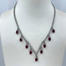 Load image into Gallery viewer, 18K White Gold Diamond Ruby Necklace R7.63CT
