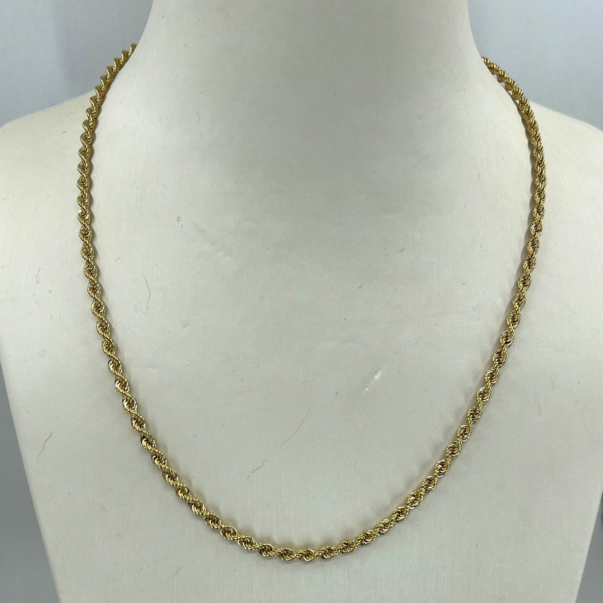 14K Solid Yellow Gold Rope Chain 18
