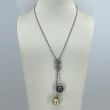 Load image into Gallery viewer, 18K Solid White Gold Diamond Golden Gray South Sea Pearls Necklace 18.4 Grams
