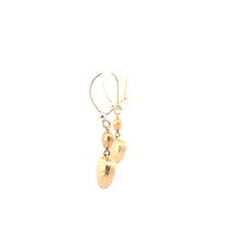 Load image into Gallery viewer, 14K Solid Yellow Gold Double Hearts Dangle Earrings
