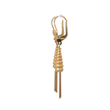 Load image into Gallery viewer, 14K Solid Yellow Gold Spiral Dangle Earrings
