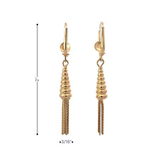 Load image into Gallery viewer, 14K Solid Yellow Gold Spiral Dangle Earrings
