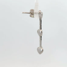 將圖片載入圖庫檢視器 18K Solid White Gold Hearts Dangle Earrings
