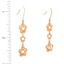 將圖片載入圖庫檢視器 18K Solid Rose Gold Cascading Floral Hoop Earrings
