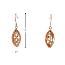 將圖片載入圖庫檢視器 18K Solid Rose Gold Filigree Dangle Earrings
