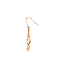 將圖片載入圖庫檢視器 18K Solid Rose Gold Moon And Star Dangle Earrings
