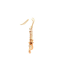 將圖片載入圖庫檢視器 18K Solid Rose Gold Moon And Star Dangle Earrings
