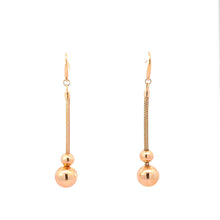 將圖片載入圖庫檢視器 18K Solid Rose Gold Ball Drop Dangle Earrings
