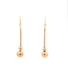 將圖片載入圖庫檢視器 18K Solid Rose Gold Ball Drop Dangle Earrings
