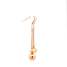 將圖片載入圖庫檢視器 18K Solid Rose Gold Ball Drop Dangle Earrings
