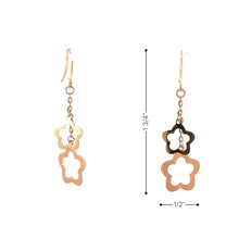 將圖片載入圖庫檢視器 18K Solid Rose Gold Flower Dangle Earrings
