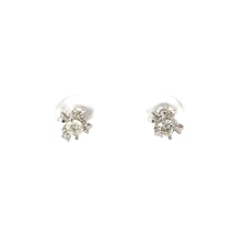 Load image into Gallery viewer, 14K Solid White Gold Diamond Stud Earrings D0.28 CT
