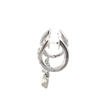 將圖片載入圖庫檢視器 14K Solid White Gold Diamond Hoop Earrings D0.98 CT
