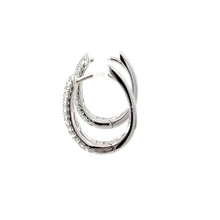 Load image into Gallery viewer, 18K Solid White Gold Diamond Hoop Earrings D0.66 CT
