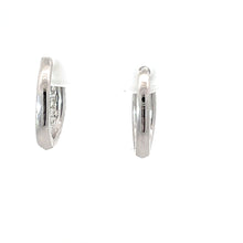 將圖片載入圖庫檢視器 18K Solid White Gold Diamond Hoop Earrings D0.66 CT
