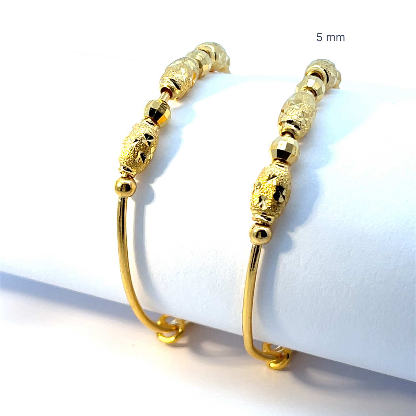 One Pair of 24K Solid Yellow Gold Baby bangles 8.2 Grams