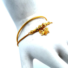 將圖片載入圖庫檢視器 24K Solid Yellow Gold Butterfly Two-in-One Bangle Bracelet 11.4 Grams
