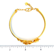 Load image into Gallery viewer, 24K Solid Yellow Gold Flower Bangle 23.3 Grams
