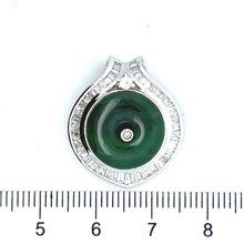 Load image into Gallery viewer, 18K Solid White Gold Diamond Jade Slider Pendant D0.69 CT
