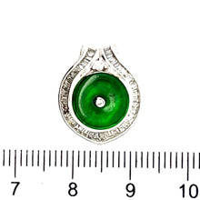Load image into Gallery viewer, 18K Solid White Gold Diamond Jade Slider Pendant D0.35 CT

