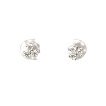 Load image into Gallery viewer, 14K Solid White Gold Diamond Stud Earrings D0.32 CT
