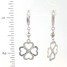 將圖片載入圖庫檢視器 18K Solid White Gold Hoop Hanging Earrings
