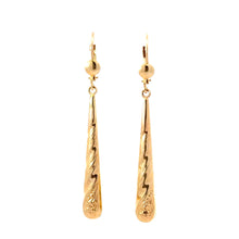 Load image into Gallery viewer, 14K Solid Yellow Gold Elongated Drop Earrings
