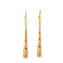 Load image into Gallery viewer, 14K Solid Yellow Gold Elongated Drop Earrings
