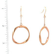 將圖片載入圖庫檢視器 18K Solid Rose Gold Twisted Hoop Earrings
