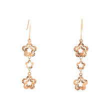 將圖片載入圖庫檢視器 18K Solid Rose Gold Cascading Floral Hoop Earrings
