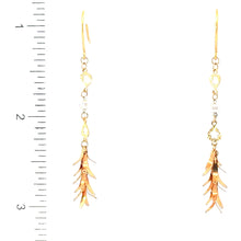 將圖片載入圖庫檢視器 18K Solid Tri-Color Gold Cascading Leaves Hoop Earrings
