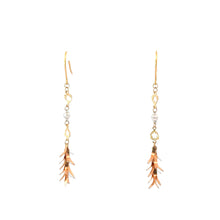 將圖片載入圖庫檢視器 18K Solid Tri-Color Gold Cascading Leaves Hoop Earrings
