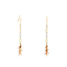 將圖片載入圖庫檢視器 18K Solid Tri-Color Gold Cascading Leaves Hoop Earrings
