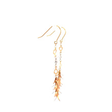 將圖片載入圖庫檢視器 18K Solid Tri-Color Gold Cascading Leaves Hoop Earrings
