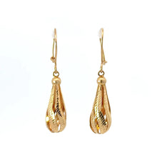 Load image into Gallery viewer, 14K Solid Gold Teardrop Hoop Earrings
