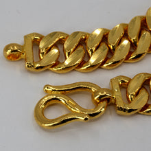 將圖片載入圖庫檢視器 24K Solid Yellow Gold Men Cuban Link Bracelet 107.6 Grams
