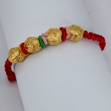 Load image into Gallery viewer, 24K Solid Yellow Gold Smart Clever Kids Red Bracelet 2.59 Grams
